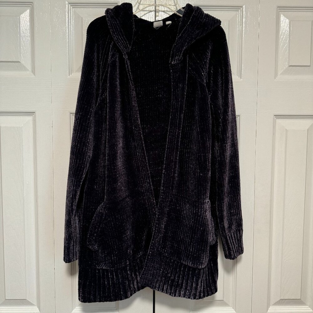 Gap Hooded Slim Open Duster Cardigan Color Moonless Night Sz XXL Like New